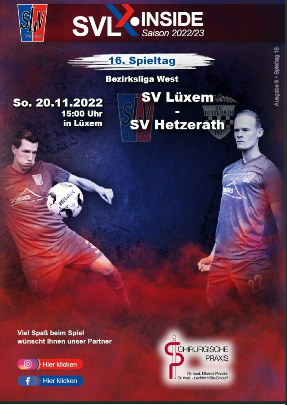Heimspieltag SV Lüxem - SV Hetzerath